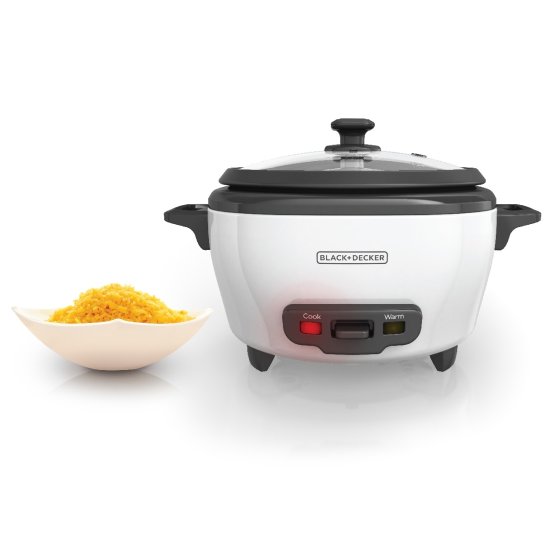 BLACK+DECKER RC506 6-Cup Rice Cooker with Steaming Basket , Whit - Click Image to Close